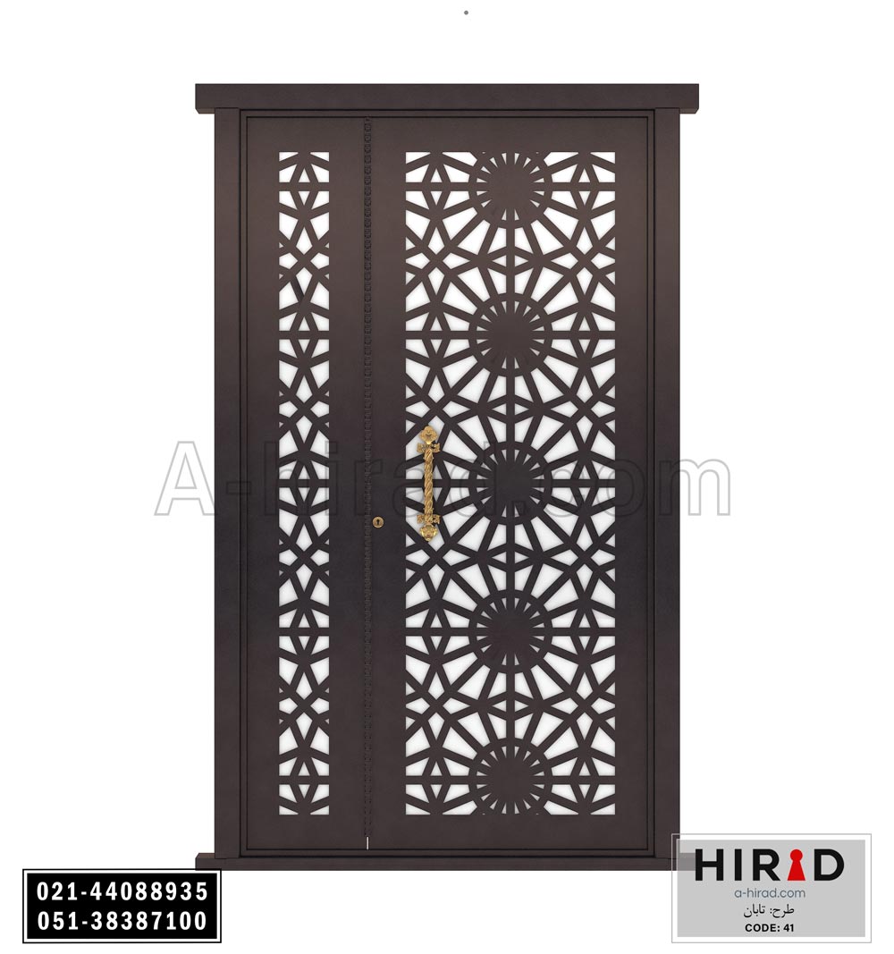 درب فلزی لیزری یک و نیم لنگه هیراد کد 1541 عرض 153 ارتفاع 223 